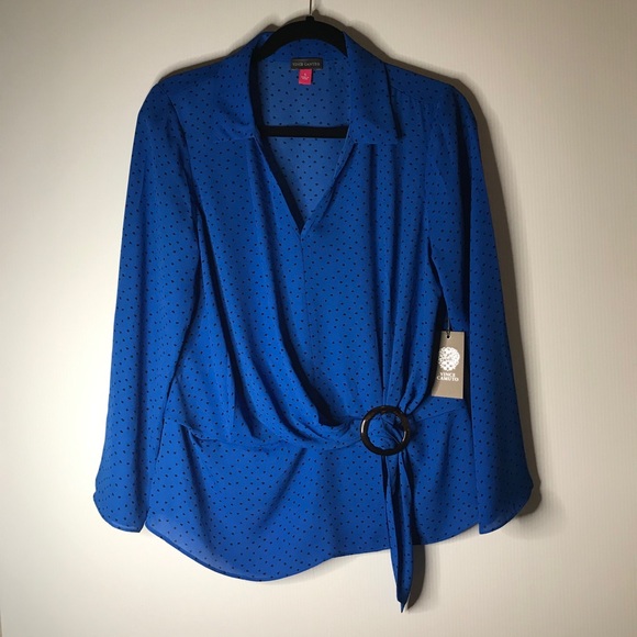 Vince Camuto Long Sleeve Belted Top - Size: S - Picture 10 of 16